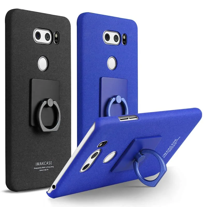 IMAK Finger Ring Holder Matte PC Shell + Screen Protector for LG V30 |