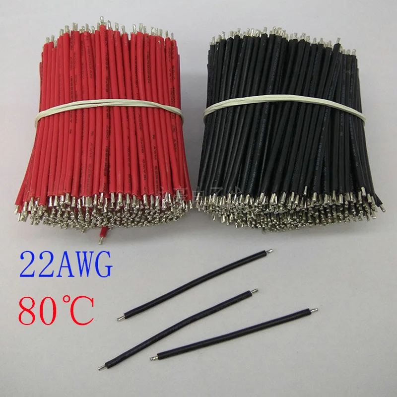 1000/шт 22AWG 150 мм черный и красный Олово электронный провод кабель 80 градусов