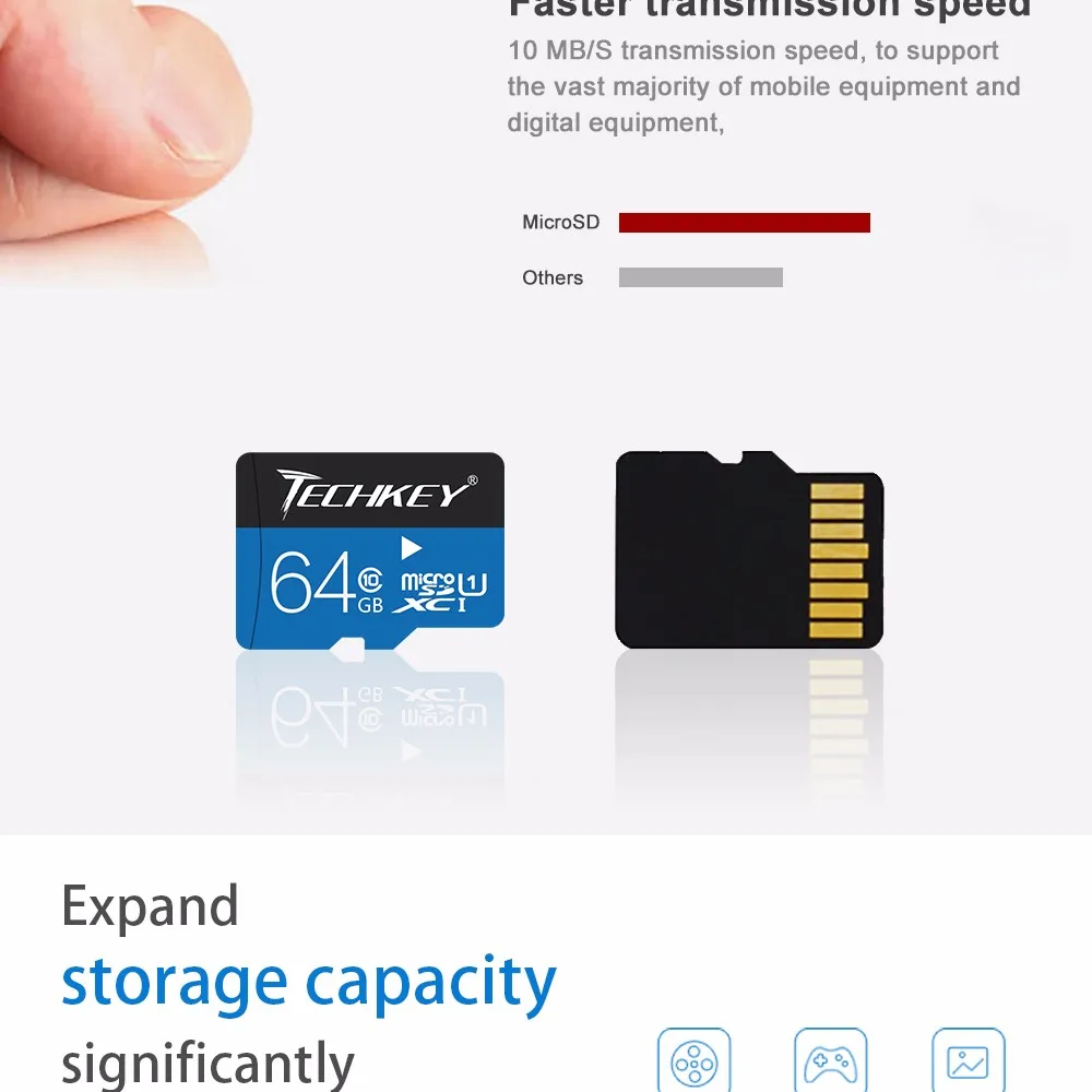 Карта памяти Micro SD, 32 ГБ, 64 ГБ, 16 ГБ, 8 ГБ, класс 10, TF карта, ручка MicroSD, флеш-накопитель, диск памяти для телефона/камеры