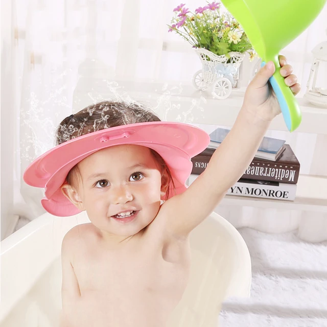 New Adjustable Baby Shower Cap Hair Wash Shield for Children Protect