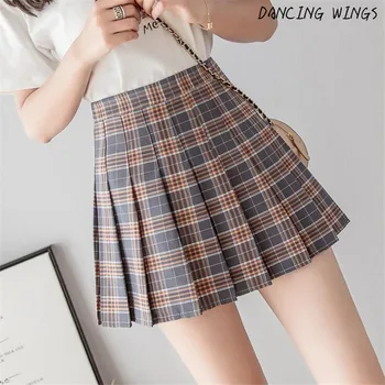 

Fashion Harajuku High Waist Short Pleated Skirts Women Preppy Style School Uniforms Ladies Plaid Mini Skirt