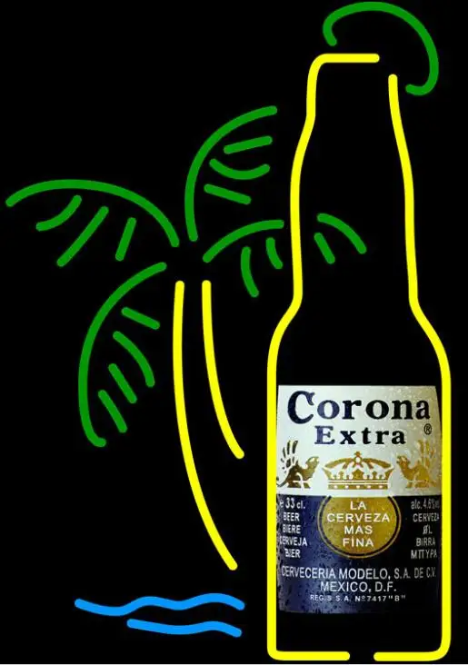 Corona Extra Bottle стеклянная неоновая световая вывеска пивной бар