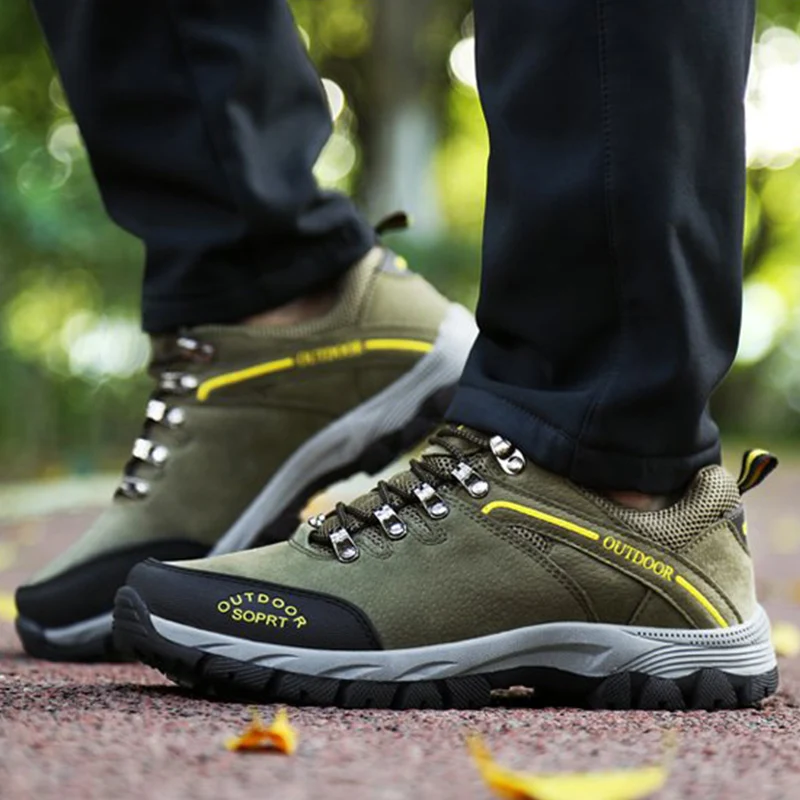 

men Military boots outdoor sneakers leather waterproof winter autumn men casual shoes plus sizes 39-49 botines hombre NA283