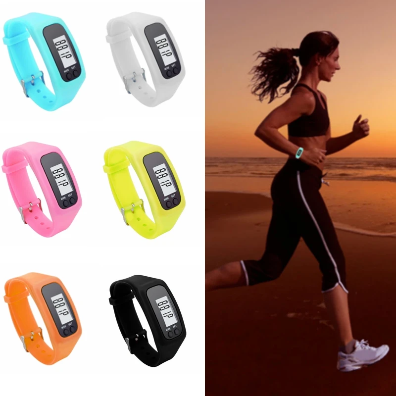 6 Colors Electronic Waterproof Digital LCD Run Step Pedometer Portable