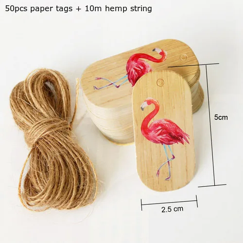Flamingo 50 шт. подарочные бумажные бирки Фламинго ананас бумажные бирки Подарочная коробка бумажные карточки DIY этикетки ручной работы бирки для одежды вечерние украшения - Цвет: Flamingo