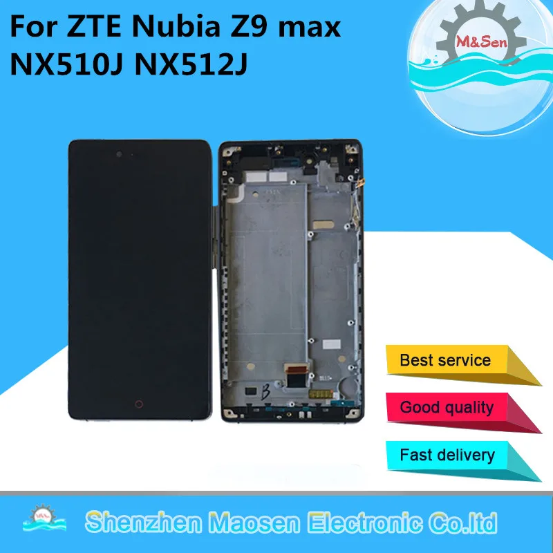 

M&Sen For 5.5" ZTE Nubia Z9 Max NX510J NX512J LCD Screen Display+Touch Panel Digitizer Frame For ZTE Nubia Z9 Max Lcd Display