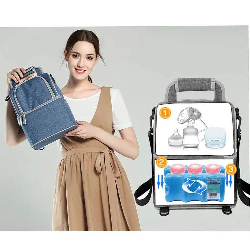 Shoulder storage bag multi-function ice pack lunch lunch bag breast milk preservation insulation package back milk bag portable