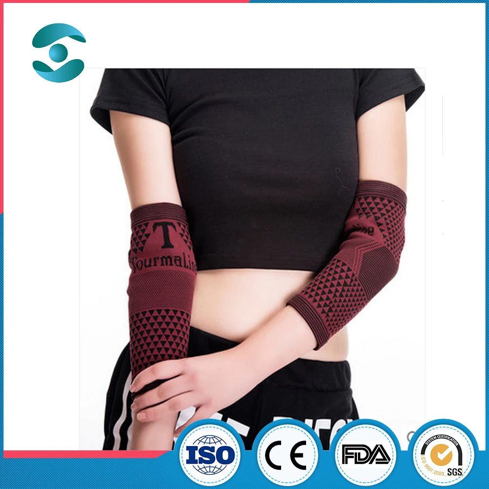 Popular Tourmaline Fiber Elbow Brace, Red Elastic Soft Sports