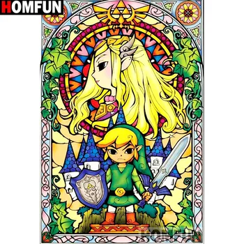 

HOMFUN Diamond Painting Cross Stitch"Cartoon character"Full Square Round Diy 5d Diamond Embroidery Picture Rhinestone Art A14188