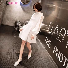 Белые вечерние платья для дня рождения, вечерние платья с длинным рукавом, элегантные женские вечерние платья Vestido De Noche ES2429