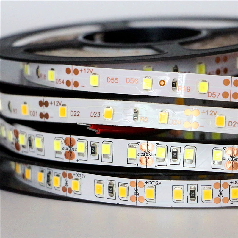 Светодиодная лента 5 м 2835 3528 SMD DC 12 В 60 120 светодиодов/м Водонепроницаемая IP65 IP20