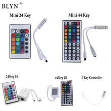 RGB светодиодный контроллер 4 Pin IR 24 Key 44 Key IR Remote 3 Key нажатием диммер вкл/выкл переключатель для 5050 3528 RGB светодиодный светильник