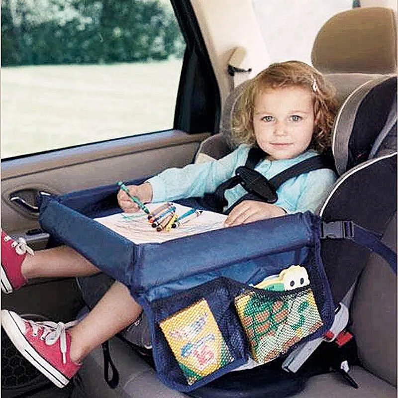 Waterproof table Car Seat Tray Storage Kids Toys Infant Stroller Holder for Children dining and drink table In-car YYT345