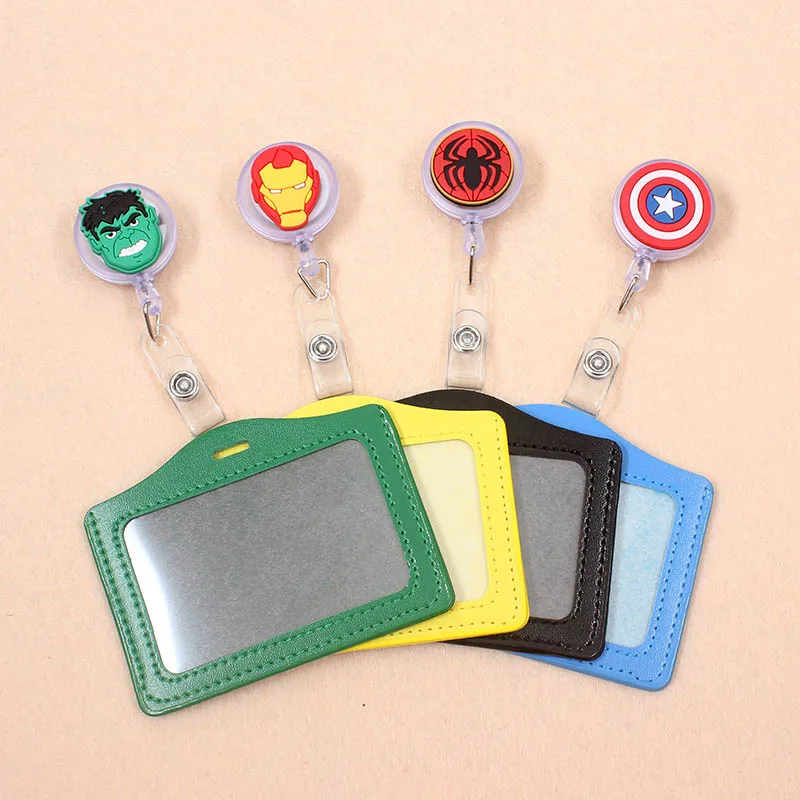 

Cartoon Spiderman & The Hulk Retractable Badge Reel silicone Student Nurse Exihibiton ID Name Card Badge Holder Office Supplies