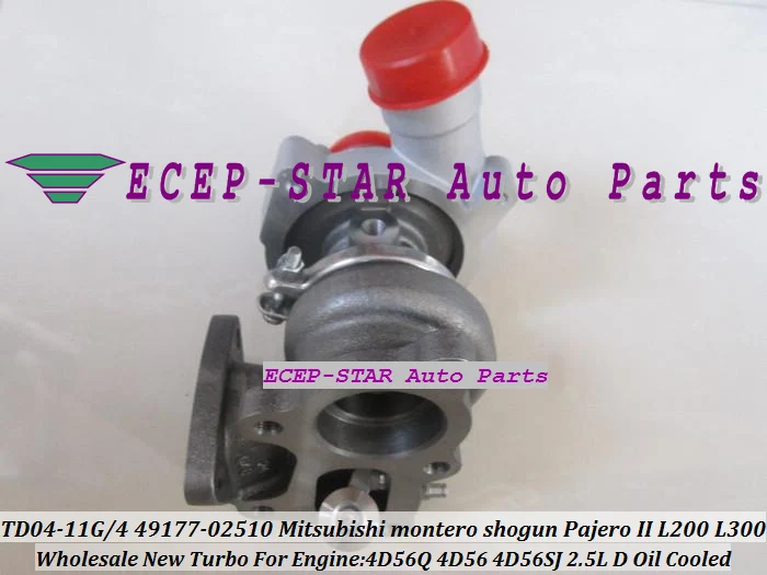 TD04-11G-4 49177-02510 Oil Cooled Turbo Turbocharger For Mitsubishi MONTERO SHOGUN Pajero II TD L200 L300 4D56 4D56SJ 4D56Q 2.5L D (2)