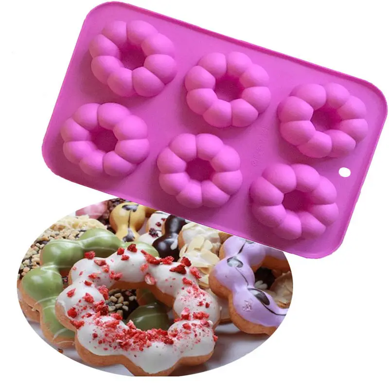 Flower Shape Silicone Cake Mold Jelly Doughnut Donut Mold Chocolate DIY
