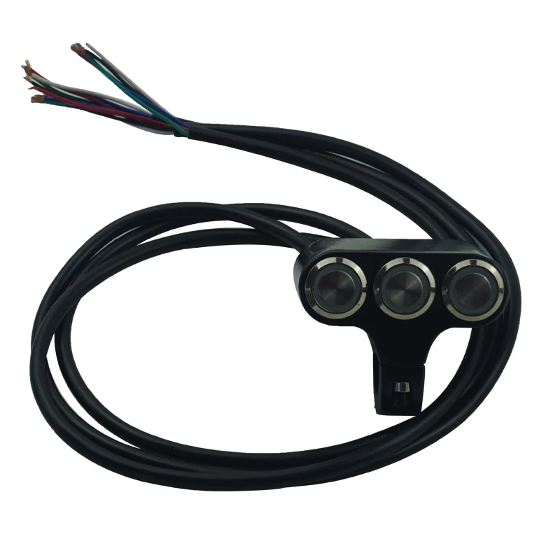 Universal de Buzina para Guidão Farol de Led para Motos com 7 22mm com Luz Interruptor - 8 Led 12 Interruptor universal de buzina para guidão, farol