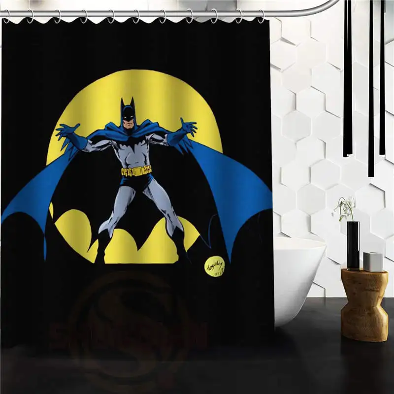 Горячая Пользовательские Бэтмен классический Домашний набор украшения ванной занавески для душа с высоким качеством печати 48x72 60x72 дюймов