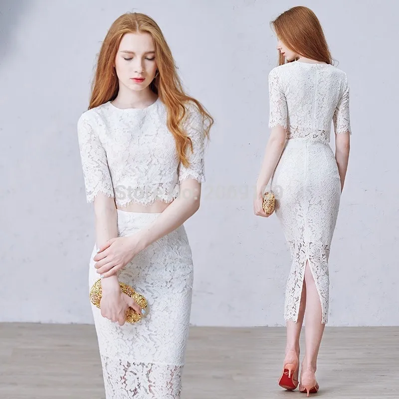 2017-Free-Shipping-Hot-Sale-Sexy-O-Neck-Half-Sleeves-Tea-Length-Homecoming-Dress-Appliques-Lace