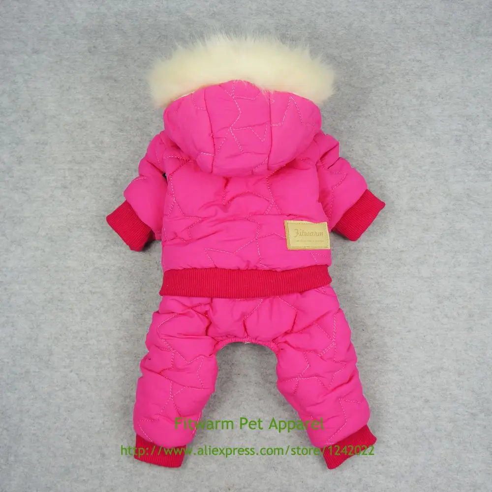 Fitwarm водостойкая Одежда для собак ветрозащитные куртки уличные флисовые пальто с капюшоном розовый XS Маленький Средний Большой XL XXL Yorkie