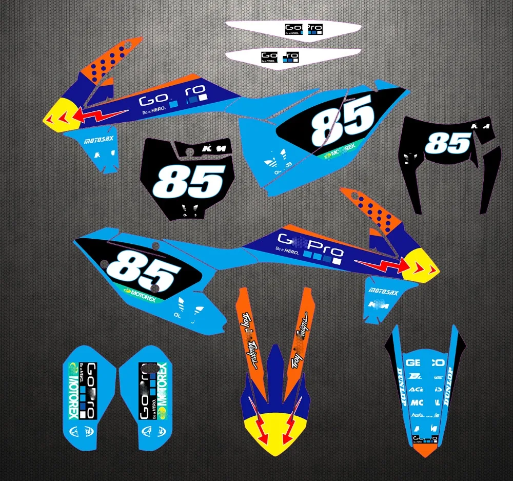 

17-18 For KTM SX SX FXC XCF Free Customized Number Graphics & Backgrounds Full Stickers Kit Decal EXC 2017 2018 2019
