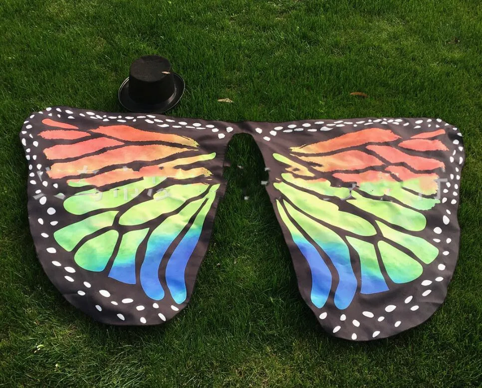 Бабочка взрослая крылья синяя ткань бабочка крыло шаль Фея Дамская Нимфа костюм эльфа аксессуар дешево распродажа