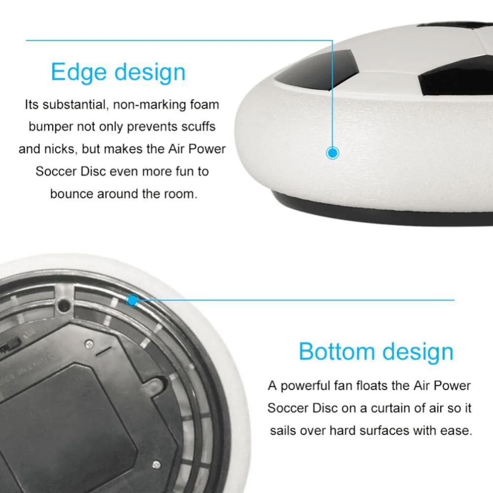 awesome 18cm Air Power Soccer Disc Indoor Football Toy Colorful Music Light Flashing Ball Toys kids sport g