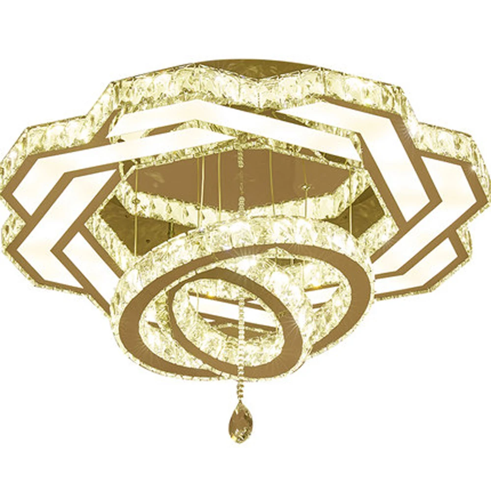 Novo design led lustre de cristal iluminação ac110v 220v moderno plafond kroonluchter quarto