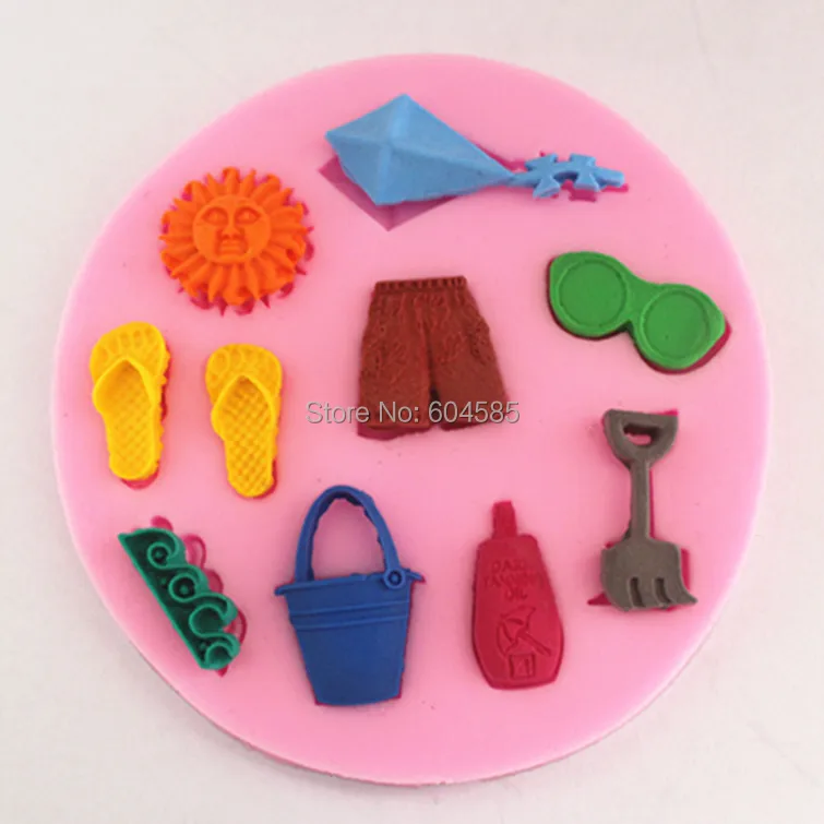 sunshine beach swim flowers Fondant cake molds soap chocolate mould for the kitchen baking | Дом и сад
