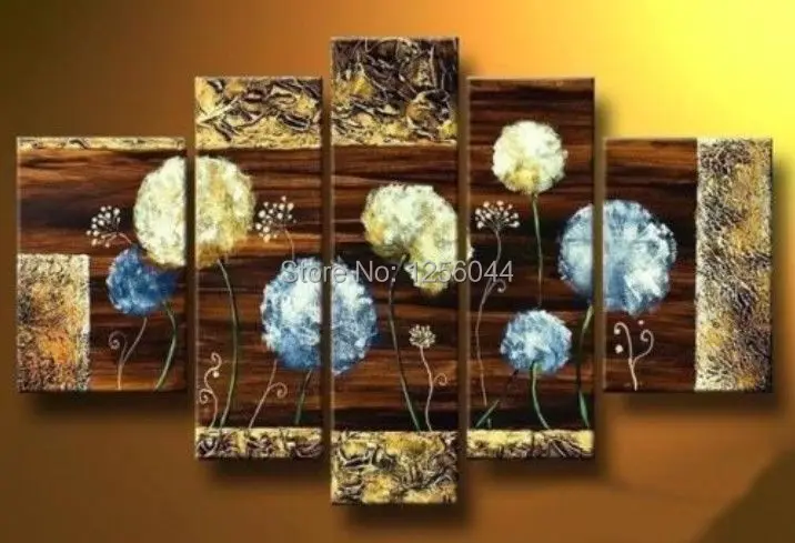 

100% Hand made Abstract High Q. Abstract Wall Decor Abstract Oil Painting on canvas 5pcs/set mixorde with Framed