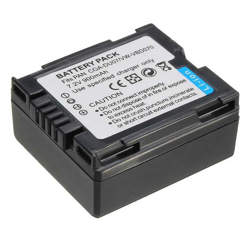 7,2 V 0.9Ah CGA-DU07 CGA DU07 литий Батарея для цифрового фотоаппарата PANASONIC CGR-DU06 DU07 NV-GS10 CGA-DU12 CGA-DU14 CGA-DU21 GS100K GS17E PV-GS65