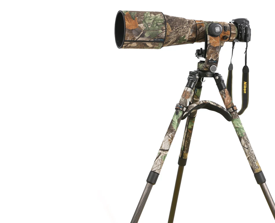 ROLANPRO Personality Tripod Head Camouflage Sleeve Protective Case For Gitzo GHFG1 Gimbal Head Telephoto Bird Shooting Protector