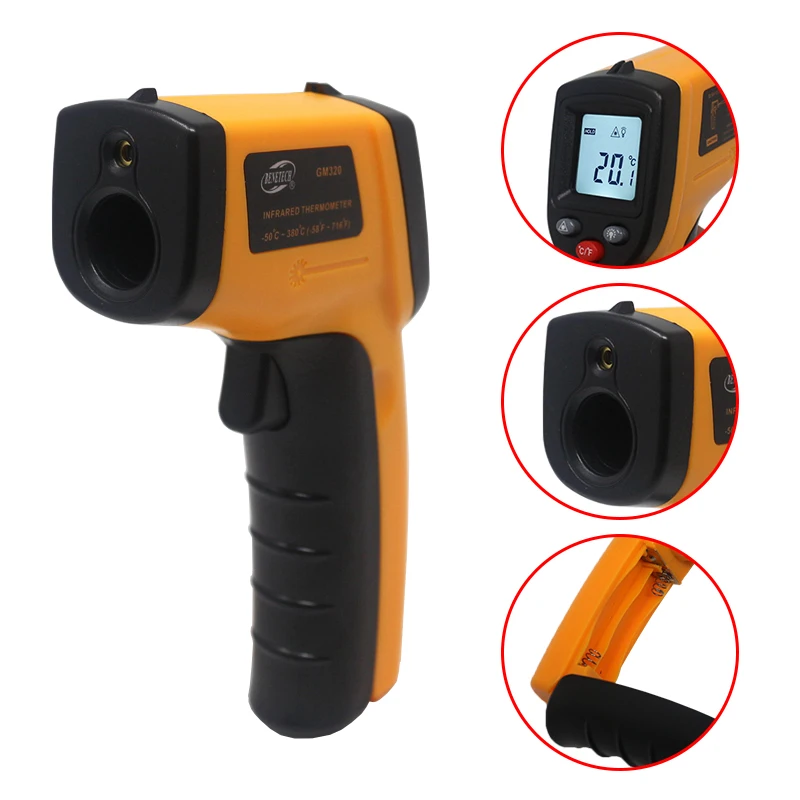 

GM320 Non-Contact Digital IR Infrared Thermometer Laser LCD Temperature Meter -50~330C Degree Pyrometer Gun Point