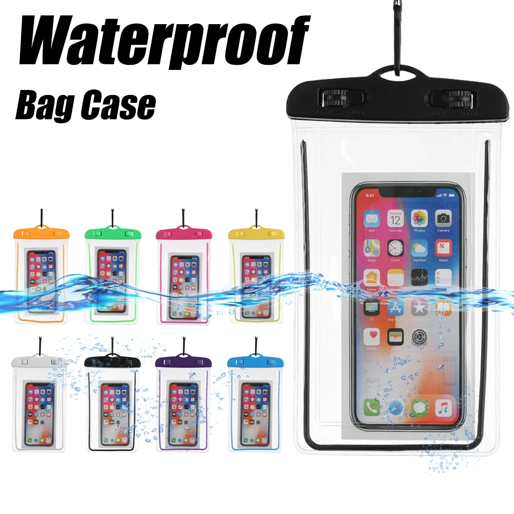 

Universal Waterproof Pouch Case Phone Camera Water Proof Bags Luminous Drifting Sport Bags Underwater Swimming Phone Pouch