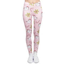 Модные элегантные женские леггинсы, рождественские лосины для фитнеса с принтом единорогов, женские штаны с высокой талией