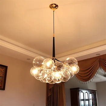 

Nordic Glass Molecular LED Pendant Lights Lighting LOFT Hanging Lamp Kitchen Fixtures Dining Pendant Lamp Hotel Lobby Restaurant
