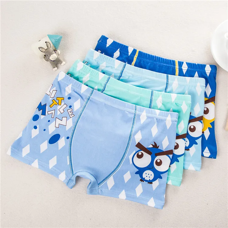 4pcs/lot Children's Cotton Underwear Baby Boys Underwear Boxer Cartoon