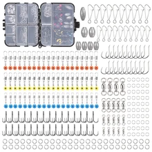 Lixada комплект рыболовных принадлежностей Кривошип крючки грузила Вертлюги защелки соединительные бусины рыболовные снасти Коробка Набор 90/256 шт