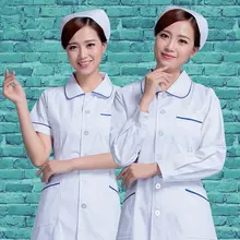 Докторское обслуживание с длинным рукавом белое пальто женское медсестры зимний тонкий приталенный комбинезон с коротким рукавом лабораторное пальто аптека