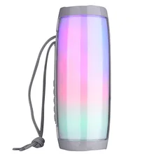 Portable Bluetooth Speaker Colorful LED Light Stereo Bass TF Card Aux FM Music Speaker With Mic Hands Free For Phone With Sling