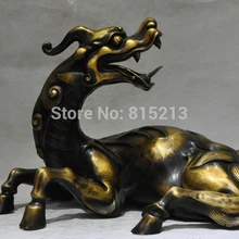 Bi001130 2" Китайский Фэншуй Народная Бронзовый Пи Сю Зверь Единорог Животных Статуя скульптура