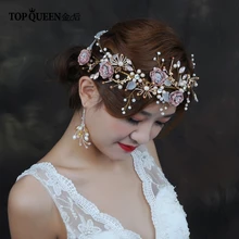 TOPQUEEN HP187 Свадебный венок тиары и короны страз свадебные головные уборы Свадебные волосы Hccessories головной убор невесты