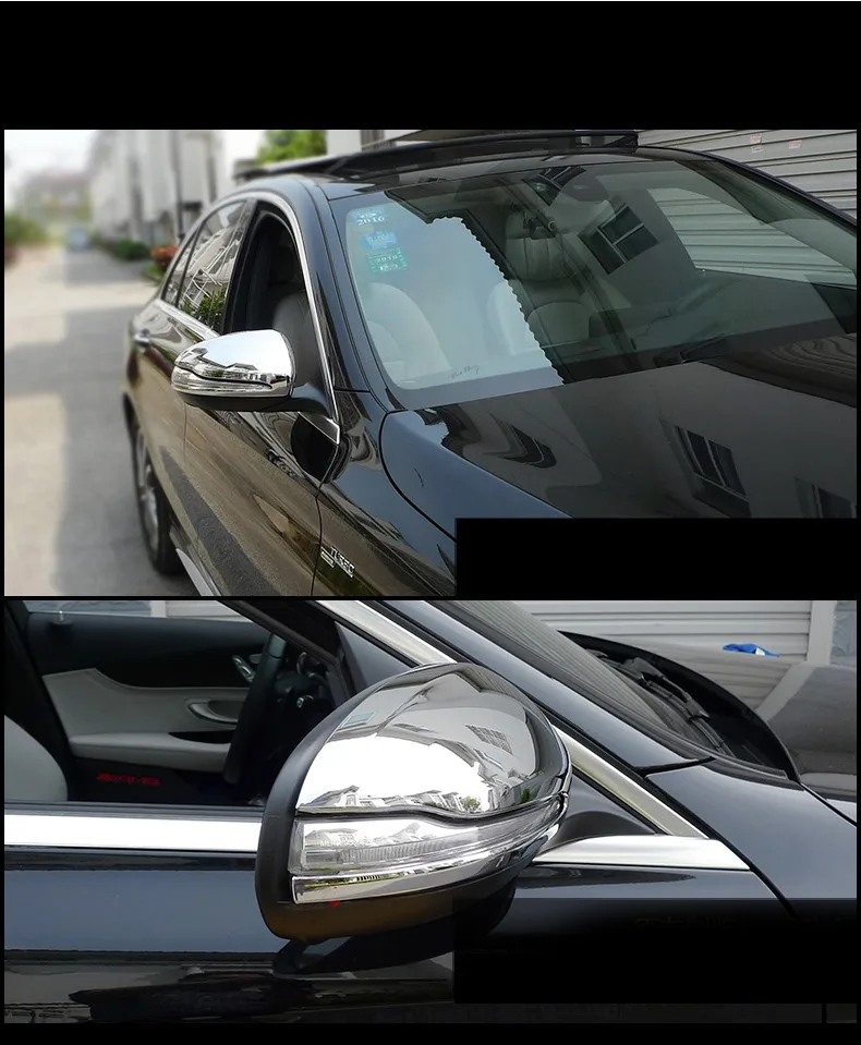 Стайлинга автомобилей Зеркало заднего вида украшения оболочки Стикеры крышка отделка ABS покрытие для Mercedes Benz GLC C класса W205 авто аксессуары