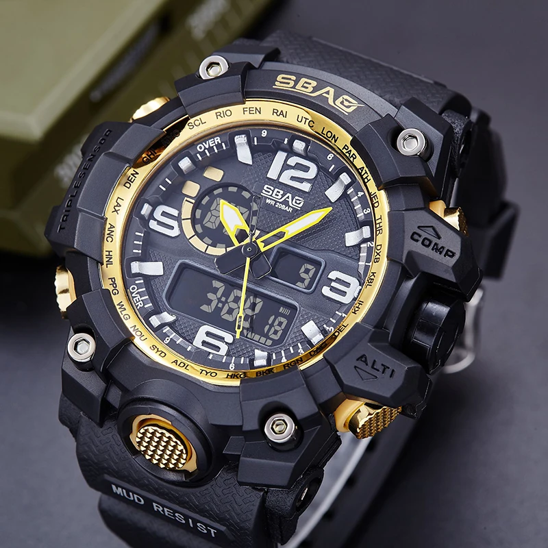 Мужские наручные часы для плавания водонепроницаемые часы в армейском стиле светодиодный кварцевые спортивные часы мужские relogios masculino Sport S ударопрочные часы