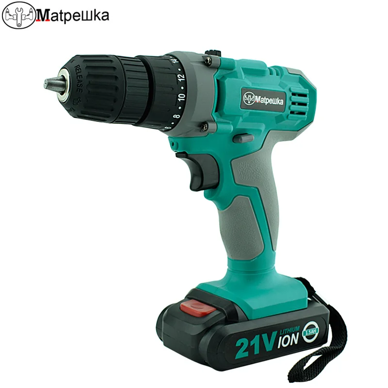 

Matpewka Power Tools 21V Rechargeable Electric Screwdriver Cordless Mini Drill Multifunction Double Speed concrete torque Drill