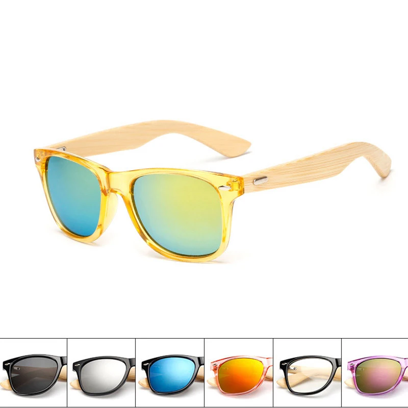 

2018 Vintage UV Bamboo Frame sunglasses Women Brand Designer Classic Metal Sun Glasses Outdoor Wooden Legs Oculos De Sol