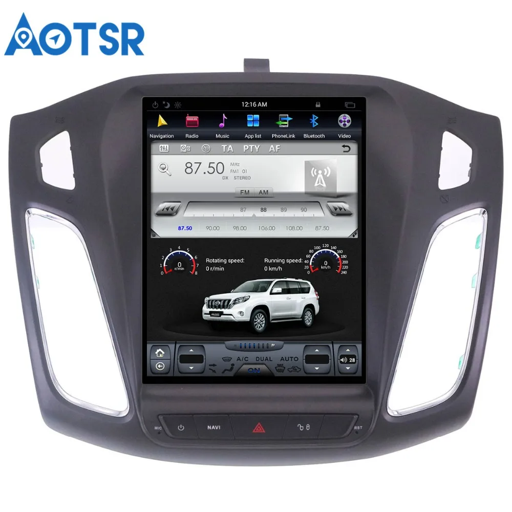 Discount Tesla Style IPS Screen Android 7.1 Car GPS Navigation Auto Radio Headunit For ford focus salon 2012-2016  video radio player 7