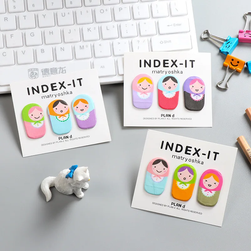 

Cute Kawaii Cartoon Little Girls Fat Dolls Mini Finger Sticky Notes Post It Adhesive Memo Pad School Stickers Paper Bookmarks
