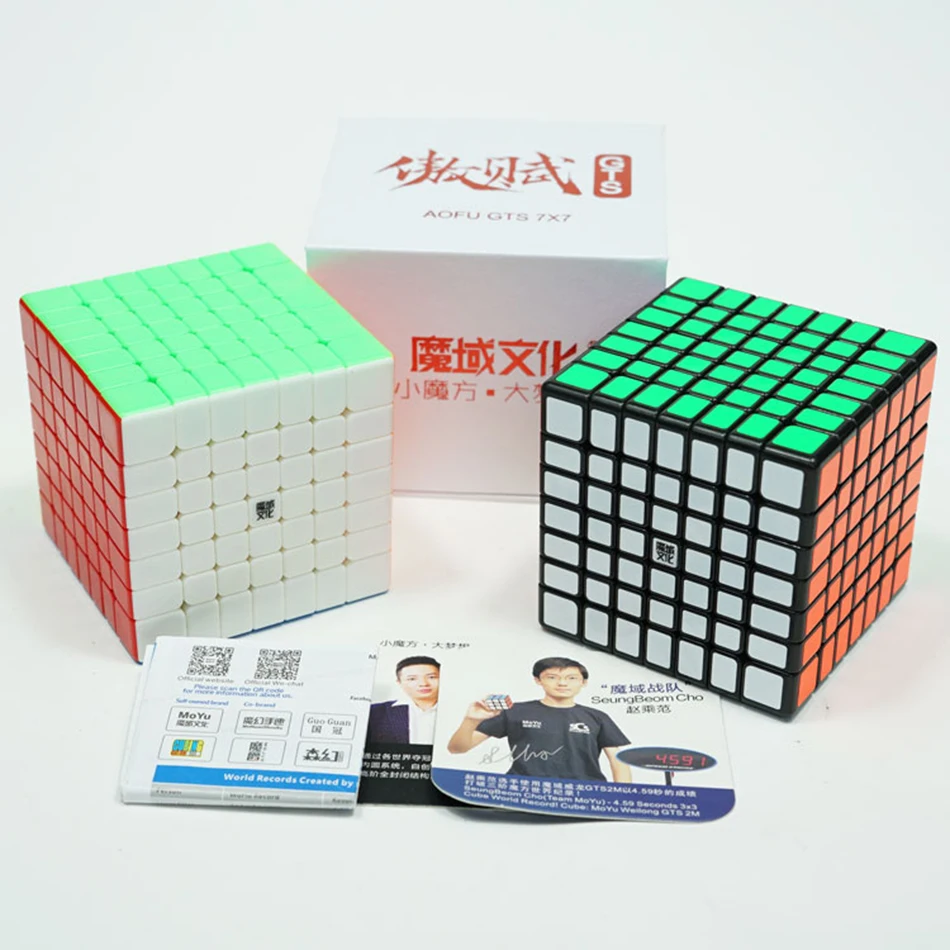 Оригинальный Moyu Aofu GTS 7x7x7 Магнитный куб Professional GTSM 7x7 Magic Скорость Cube Черный Stickerless развивающие игрушки GTS 7 м