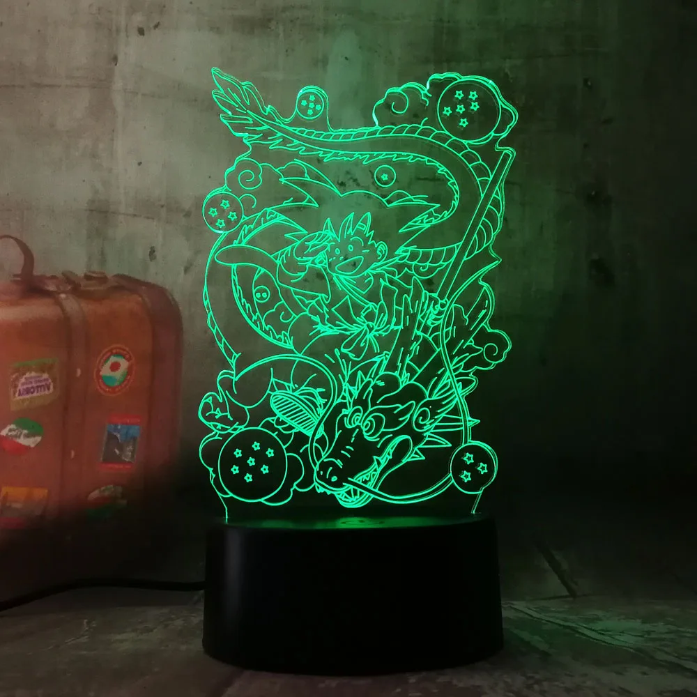 Новая светодиодная лампа Seven Dragon Ball Son Goku Totem акриловая 3D RGB Ночная USB LED s Настольная